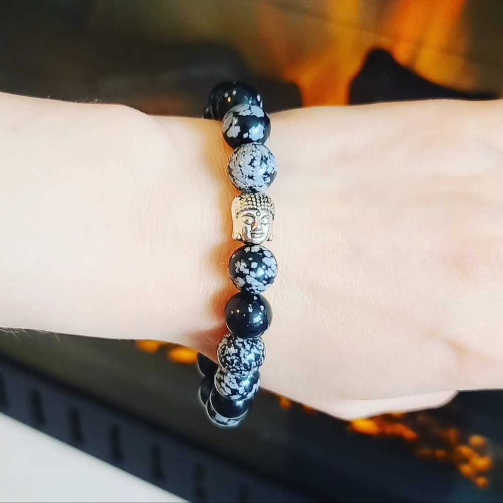 Snow Obsidian bracelet